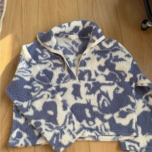 Blue and White Fleece Jacket
